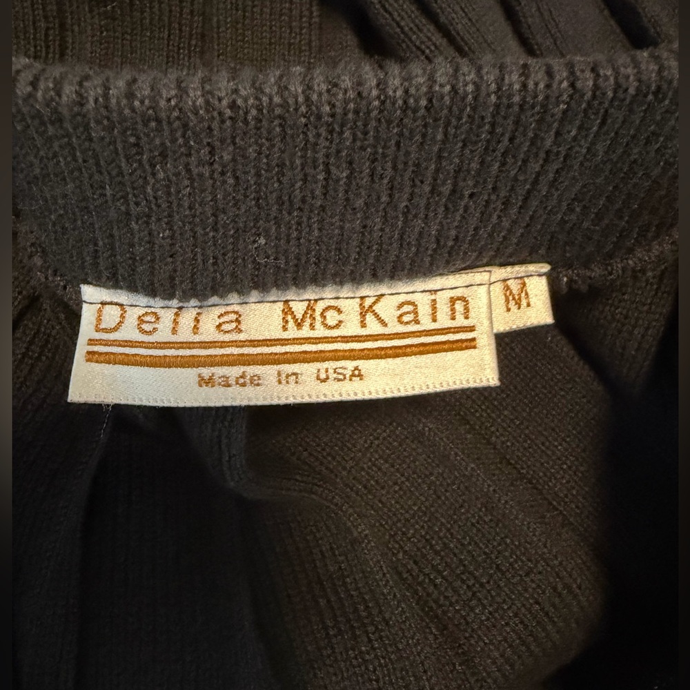 Vintage Delia McKain Black Pleated Knit Skirt M Dark Academia Preppy Minimalist - Picture 6 of 6